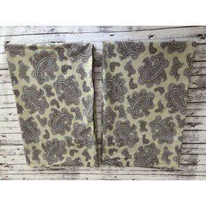 Ralph Lauren Standard  Studio Paisley Yellow Cotton Pillowcases PAIR